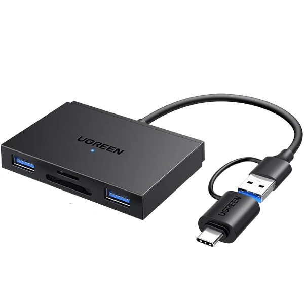 UGREEN 4-in-1 Card Reader with USB-C & USB-A 2-in-1 interface